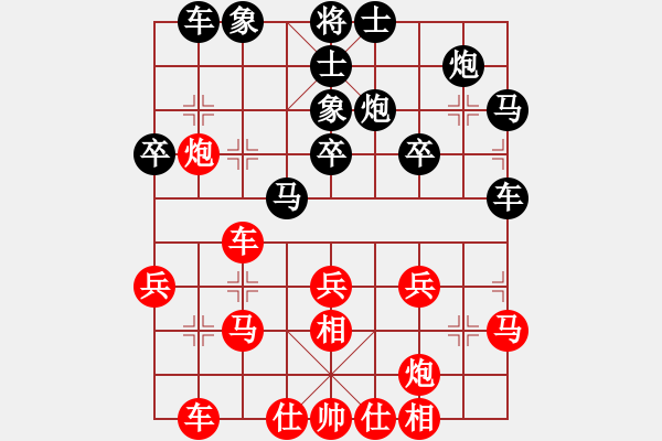 象棋棋譜圖片：葬心紅勝wwyx_7580【仙人指路對(duì)士角炮或過(guò)宮炮】 - 步數(shù)：30 