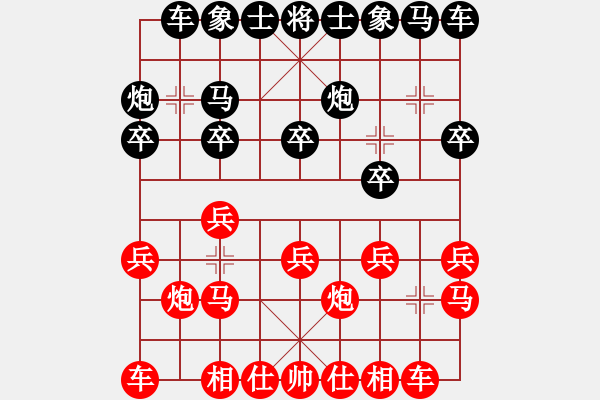 象棋棋譜圖片：葬心紅勝逍遙六大爺【仕角炮局】 - 步數(shù)：10 