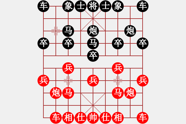 象棋棋譜圖片：負分太后 魚[紅] -VS- 真心朋友[黑] - 步數(shù)：10 