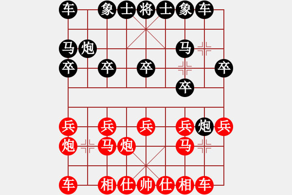 象棋棋譜圖片：菜鳥學(xué)下棋(4段)-和-算得比你深(9段) - 步數(shù)：10 