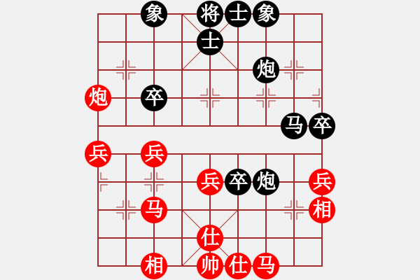 象棋棋譜圖片：布局研究：中炮過河車互進(jìn)七兵對(duì)屏風(fēng)馬平炮兌車 - 步數(shù)：50 