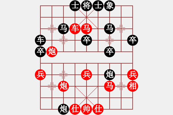 象棋棋譜圖片：情義共肩[紅] -VS- 品棋_無名小卒[黑] - 步數(shù)：40 