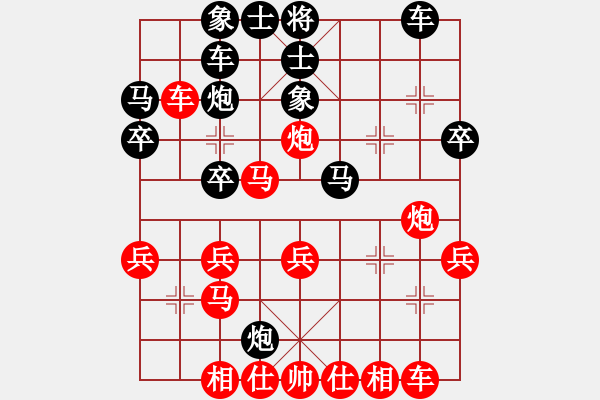 象棋棋譜圖片：勝 后手單提馬對(duì)巡河炮紅車進(jìn)7（雙方錯(cuò)進(jìn)錯(cuò)出）快棋3關(guān) - 步數(shù)：30 