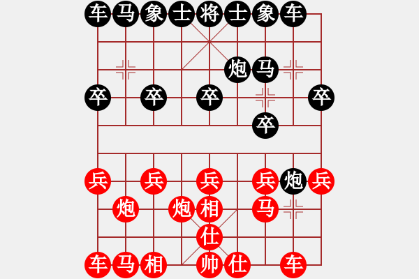 象棋棋譜圖片：黃斌110紅負(fù)葬心【過宮炮對(duì)進(jìn)左馬】 - 步數(shù)：10 