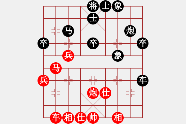 象棋棋譜圖片：leiting(月將)-和-白花蛇楊春(9段)中炮巡河車對屏風(fēng)馬 紅進(jìn)左馬 - 步數(shù)：40 