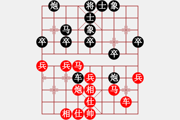 象棋棋譜圖片：黑龍?zhí)煜?天帝)-和-刀鋒戰(zhàn)士(天帝)中炮七路馬對屏風馬 紅左馬盤河 - 步數(shù)：40 