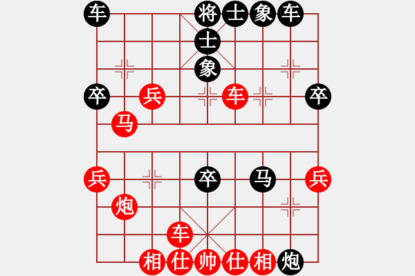 象棋棋譜圖片：第76局 紅起左橫車守左肋,黑補(bǔ)右士右炮巡河(九) - 步數(shù)：35 