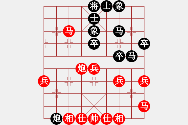 象棋棋譜圖片：下山王(日帥)-和-天天快樂(天帝) - 步數(shù)：40 