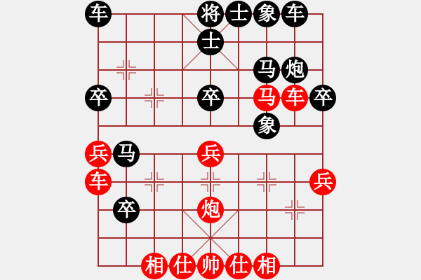 象棋棋譜圖片：2700局 B00-中炮局-旋風(fēng)九專(菜鳥(niǎo)) 紅先負(fù) 旋風(fēng)引擎23層 - 步數(shù)：30 