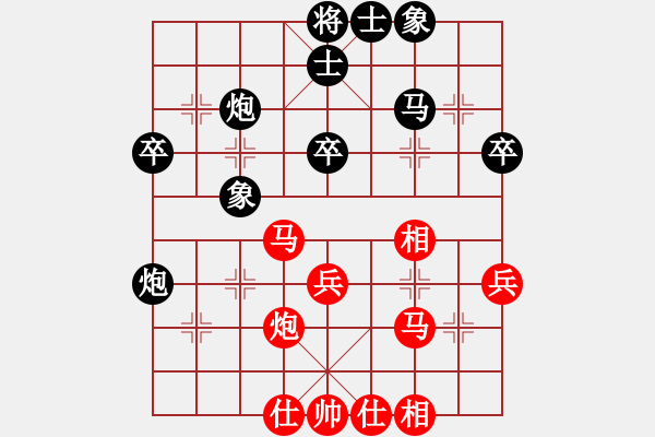 象棋棋谱图片：第5轮4台 阳泉鹿小兵先和北京刘龙 - 步数：40 