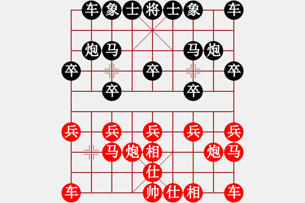 象棋棋譜圖片：因為所以[1245437518] -VS- 蛋蛋[48803229] - 步數(shù)：10 