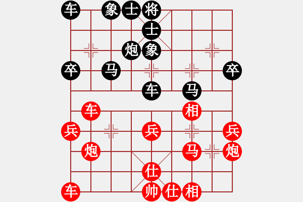 象棋棋譜圖片：葬心紅勝77198168【仙人指路對士角炮或過宮炮】 - 步數：30 