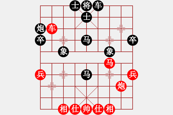 象棋棋谱图片：女团业余组3-8.1 江西 项玉琴 红先和 上海 曹雯洁 - 步数：40 