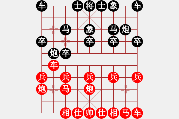 象棋棋譜圖片：lessbye369[紅] -VS- xqz_7741[黑] - 步數(shù)：10 