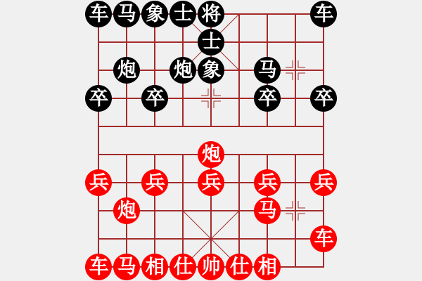 象棋棋譜圖片：中炮對士象 - 步數(shù)：9 