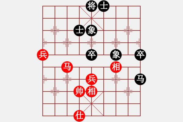 象棋棋譜圖片：中炮過(guò)河車(chē)七路馬對(duì)屏風(fēng)馬兩頭蛇 四兵相見(jiàn) （紅馬后藏車(chē)）   單騎闖華山(6段)-勝-yjhpeni - 步數(shù)：100 