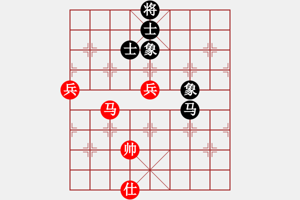 象棋棋譜圖片：中炮過(guò)河車(chē)七路馬對(duì)屏風(fēng)馬兩頭蛇 四兵相見(jiàn) （紅馬后藏車(chē)）   單騎闖華山(6段)-勝-yjhpeni - 步數(shù)：110 