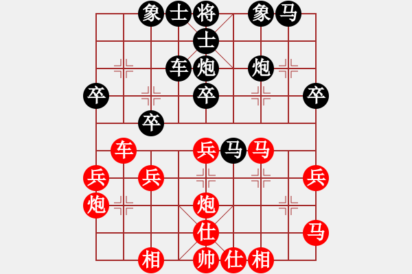 象棋棋譜圖片：去棋中論壇(月將)-和-擦肩而過(日帥) - 步數(shù)：30 