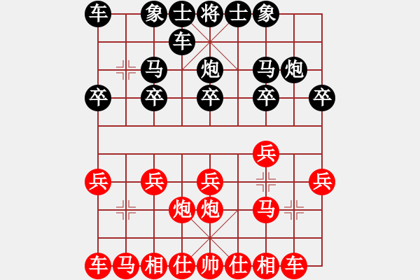 象棋棋譜圖片：夢幻魔刀(1段)-勝-奇兵脫殼(4段)中炮緩開車對后補列炮 - 步數：10 