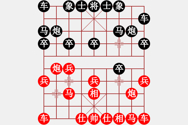 象棋棋譜圖片：妞妞女兵[紅] -VS- 誼難忘[黑] - 步數(shù)：10 