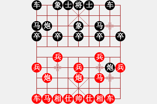 象棋棋譜圖片：6911局 B00-中炮局-旋九專雙核-業(yè)余 紅先和 旋風(fēng)引擎24層 - 步數(shù)：10 