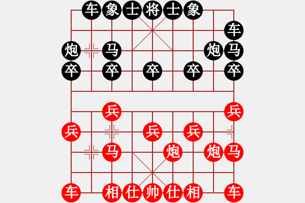 象棋棋譜圖片：紅方楊智開 左過宮炮對黑方楊上民右三步虎轉(zhuǎn)單提馬 - 步數(shù)：10 