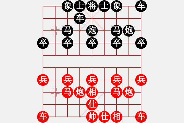 象棋棋譜圖片：河北 閻文清 勝 火車(chē)頭 楊德琪(飛相反宮馬對(duì)左中炮橫車(chē)) - 步數(shù)：10 