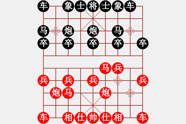 象棋棋譜圖片：士角炮對左中炮 - 步數(shù)：10 