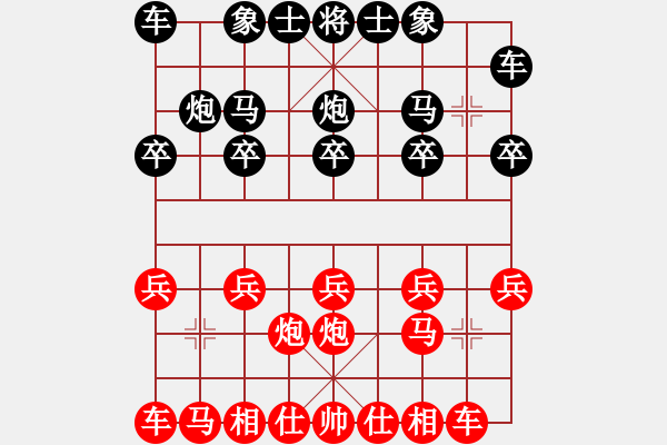 象棋棋譜圖片：D25后 順炮直車對橫車 紅仕角炮完 - 步數(shù)：8 