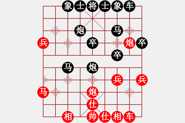 象棋棋譜圖片：蔣軍大人9315紅負葬心【中炮緩開車對后補列炮】 - 步數(shù)：30 