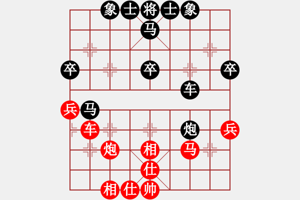 象棋棋谱图片：-第1轮6台 上海孙勇征 先和 黑龙江 赵国荣 - 步数：40 