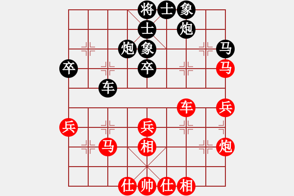 象棋棋譜圖片：打炮被炮打(6段)-和-軟件是豬(5段) - 步數(shù)：40 