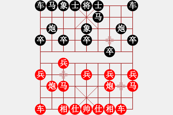 象棋棋譜圖片：石林[紅] -VS- 棋藝平平[黑] - 步數(shù)：10 