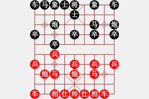 象棋棋譜圖片：以純[2054639905] -VS- 齋樹旁[453657810] 四 4 長考出臭棋 - 步數(shù)：10 