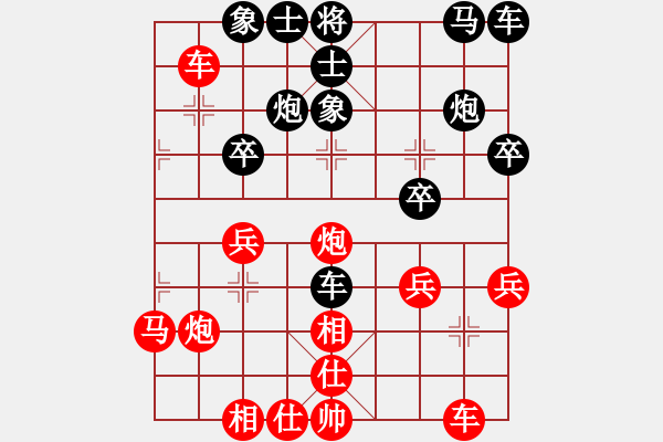 象棋棋譜圖片：進(jìn)兵對(duì)卒底炮飛右相 nzbdwmsuna勝alladd - 步數(shù)：30 