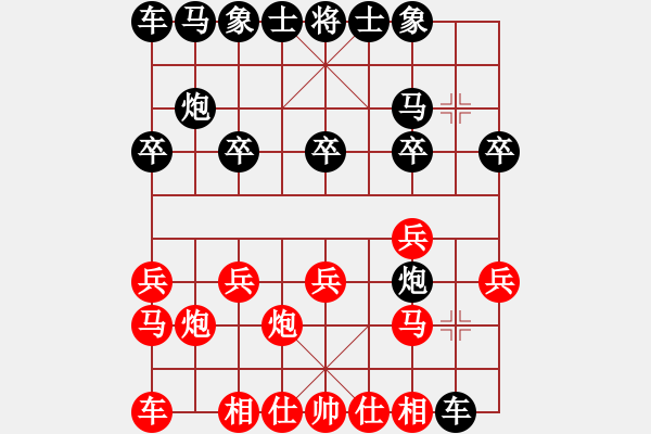 象棋棋谱图片：红粉丽人(4段)-负-zzlzyzzlzy(2段) - 步数：10 