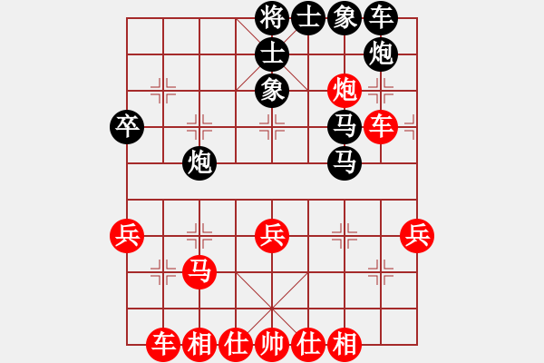 象棋棋譜圖片：5966局 B00-中炮局-旋九專雙核-入門(mén) 紅先勝 旋風(fēng)引擎24層 - 步數(shù)：40 