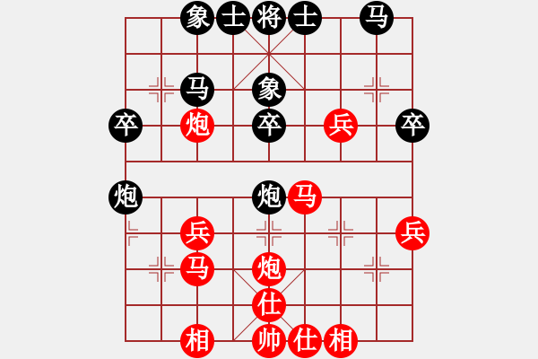 象棋棋譜圖片：[[東邪]][紅先勝] -VS- 池中清水[黑]中炮進三兵對左炮封車紅左邊馬 - 步數(shù)：30 