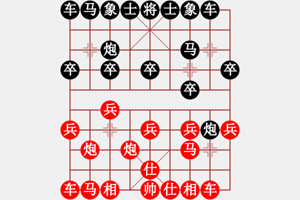 象棋棋譜圖片：4438局 A61-過(guò)宮炮對(duì)進(jìn)左馬-旋風(fēng)引擎24層 紅先勝 旋風(fēng)九專雙核-專業(yè) - 步數(shù)：10 