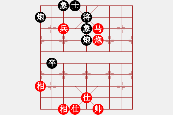 象棋棋譜圖片：屏風(fēng)馬雙炮過河紅橫車進(jìn)中兵（黑棄馬）    象棋飛刀手(3段)-和-溫州小棋王(6段) - 步數(shù)：120 