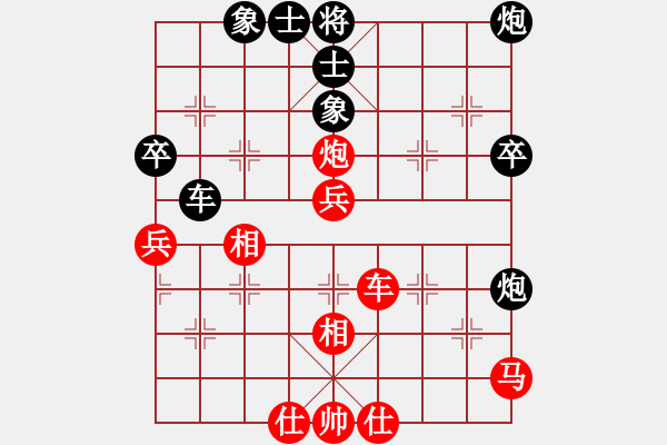 象棋棋譜圖片：屏風(fēng)馬雙炮過河紅橫車進(jìn)中兵（黑棄馬）    象棋飛刀手(3段)-和-溫州小棋王(6段) - 步數(shù)：70 