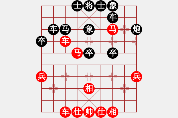 象棋棋譜圖片：起馬對挺卒轉(zhuǎn)中炮對屏風(fēng)馬（旋風(fēng)V7.0先勝巫師業(yè)余級） - 步數(shù)：40 