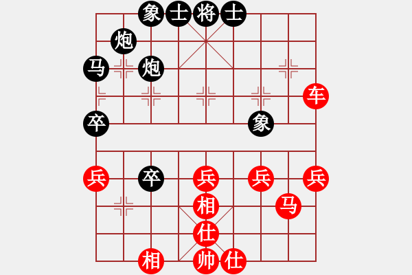 象棋棋谱图片：2017第5届学府杯第2轮 杨剑 胜 杨超 - 步数：40 