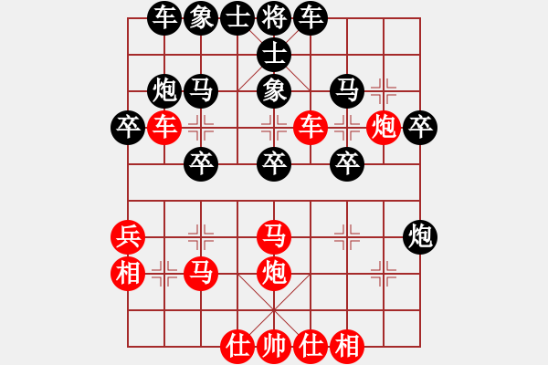 象棋棋譜圖片：錢(qián)庫(kù)棋手(2段)-負(fù)-dnccz(月將) - 步數(shù)：30 