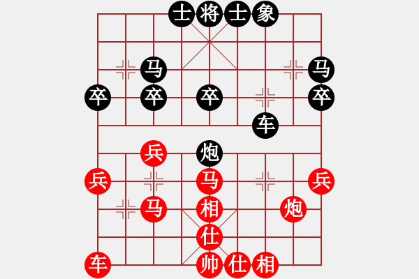 象棋棋譜圖片：49屆大興月賽4喬云峰超時(shí)負(fù)王棟 - 步數(shù)：30 