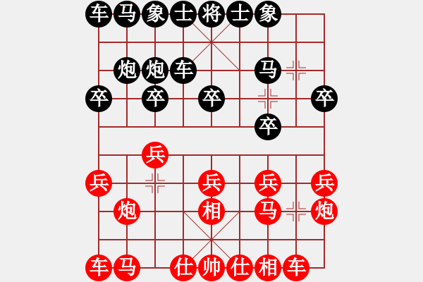 象棋棋谱图片：北京威凯建设队 金波 胜 山西省棋牌运动管理中心 梁辉远 - 步数：10 