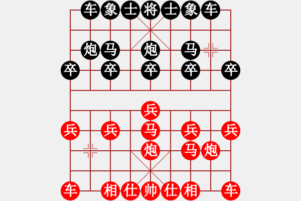 象棋棋譜圖片：弈文鬼子[紅] -VS- 忘情水[黑] - 步數(shù)：10 