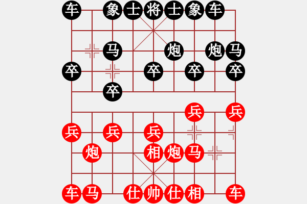 象棋棋譜圖片：ch1015紅和葬心〖飛相對(duì)左過(guò)宮炮〗 - 步數(shù)：10 