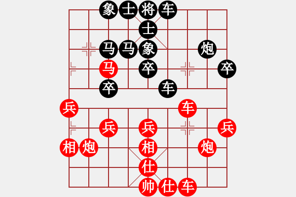 象棋棋譜圖片：濟(jì)南群康王軍　先和　濰坊景芝王青偉（第二屆濟(jì)濰象棋擂臺(tái)賽第八輪） - 步數(shù)：30 