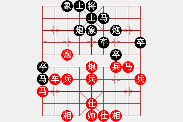 象棋棋譜圖片：香港神棋手(5段)-負(fù)-muuuuu(8段) 五七炮互進(jìn)三兵對屏風(fēng)馬邊卒右馬外盤河 - 步數(shù)：40 